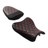 C.C. RIDER GSX-R1000 Front And Rear Seat Fit For SUZUKI GSXR1000 Red Lattice Stitch, 2007, 2008
